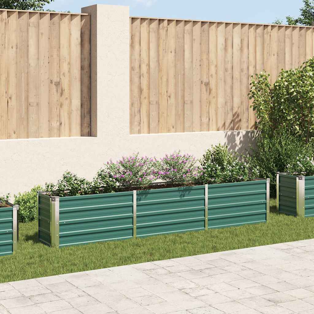 vidaXL Raised Bed | Green | Galvanised steel | Large | Raised Bed | Rectangular 1