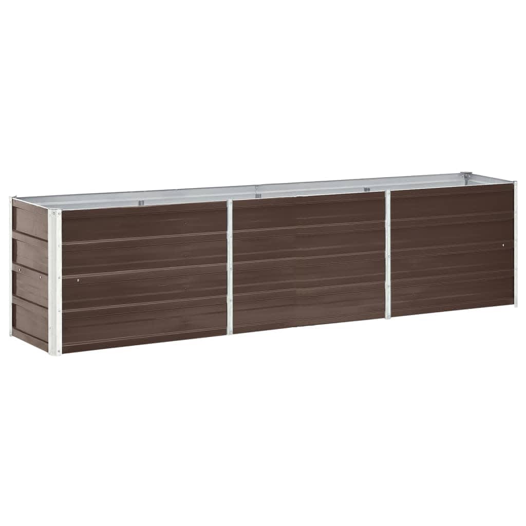 vidaXL Large Galvanised Steel Raised Garden Bed | Brown | 240x40x45 cm 2