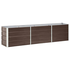 vidaXL Large Galvanised Steel Raised Garden Bed | Brown | 240x40x45 cm 2