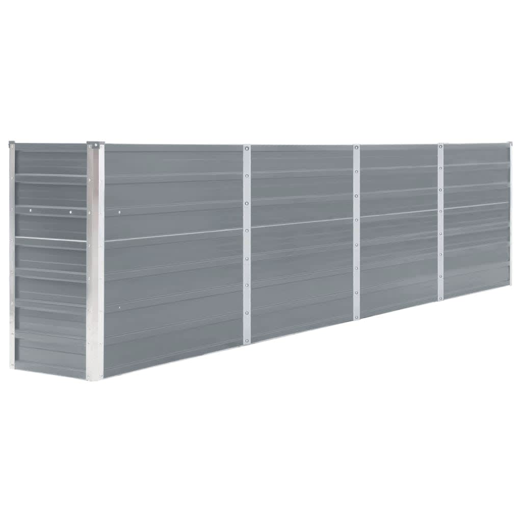 vidaXL Garden Raised Bed Galvanised Steel Grey