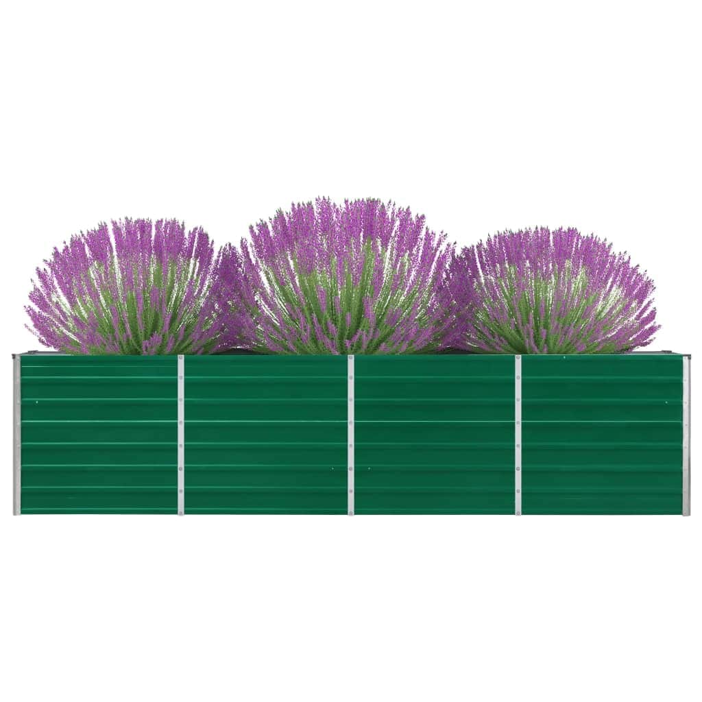 vidaXL Raised Garden Bed | Green | Galvanised steel | Large | Sturdy 4