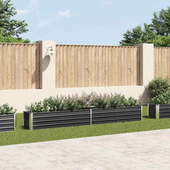 vidaXL Garden Raised Bed Anthracite Galvanised Steel