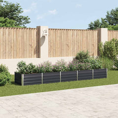 vidaXL Garden Raised Bed Anthracite Galvanised Steel