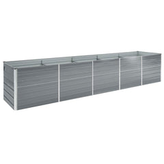 vidaXL Garden Raised Bed Galvanised Steel Grey