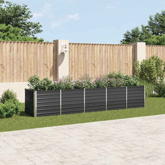 vidaXL Garden Raised Bed Anthracite Galvanised Steel