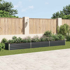 vidaXL Garden Raised Bed Anthracite Galvanised Steel