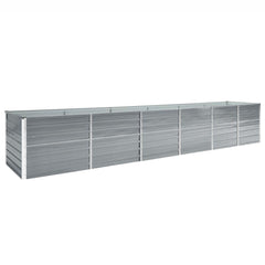 vidaXL Garden Raised Bed Galvanised Steel Grey