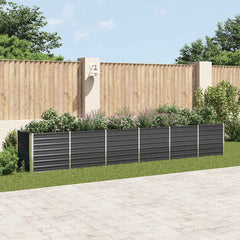 vidaXL Garden Raised Bed Anthracite Galvanised Steel