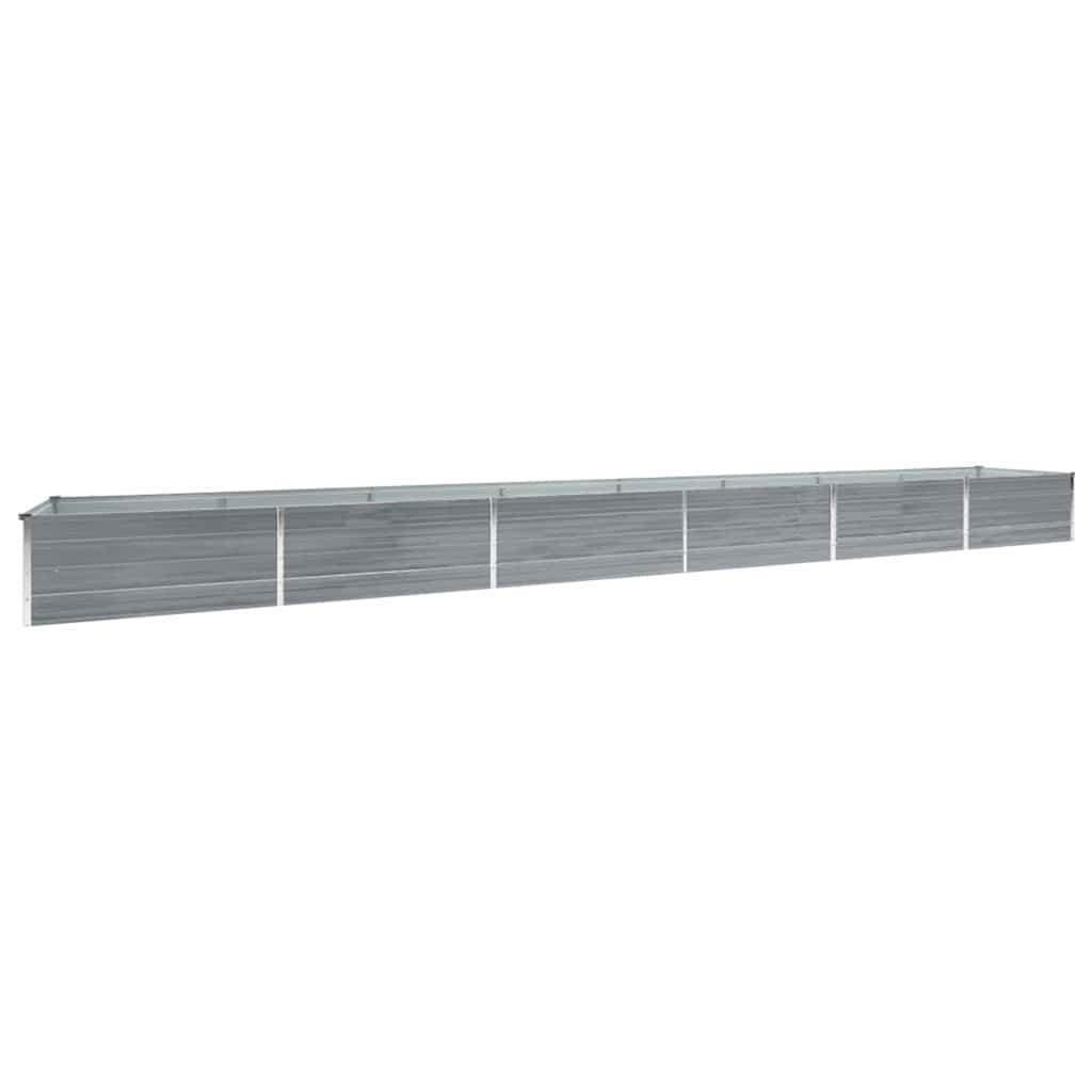 vidaXL Garden Raised Bed Galvanised Steel Grey