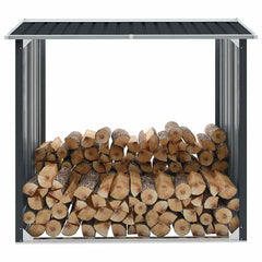 Log Storage Shed Galvanised Steel 172x91x154 cm Anthracite