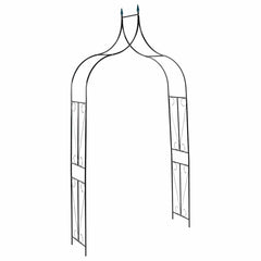 vidaXL Garden Arch Dark Green 142x37x275 cm Iron 1
