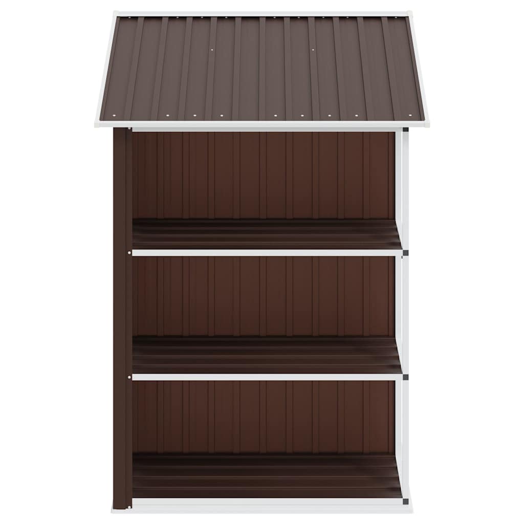 Garden Shed with Rack 205x130x183 cm Iron Brown