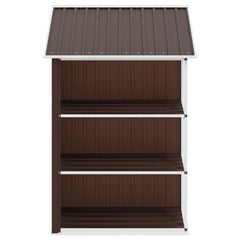 Garden Shed with Rack 205x130x183 cm Iron Brown