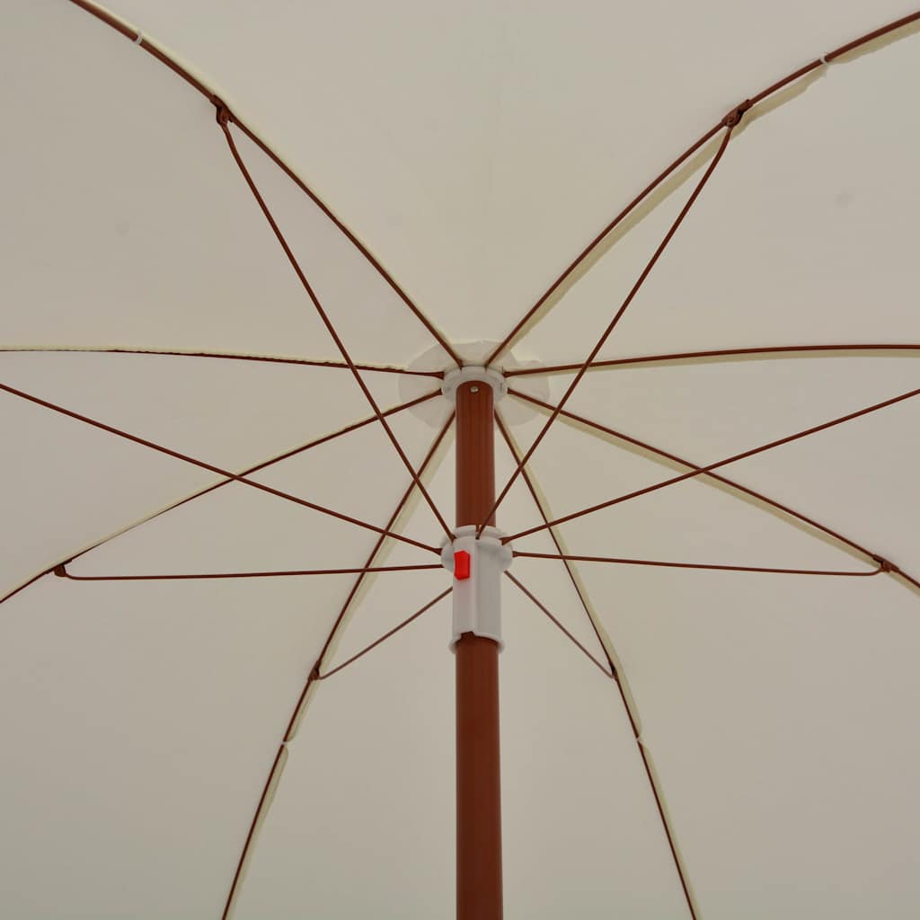 vidaXL Garden Parasol with Steel Pole 240 cm Sand 4