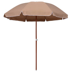 vidaXL Garden Parasol with Steel Pole 240 cm Taupe 1