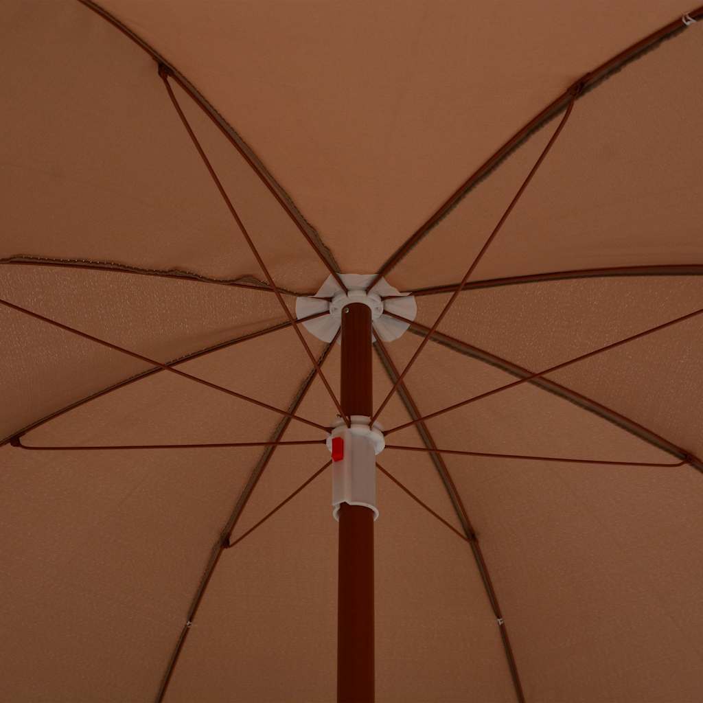 vidaXL Garden Parasol with Steel Pole 240 cm Taupe 4