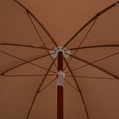 vidaXL Garden Parasol with Steel Pole 240 cm Taupe 4