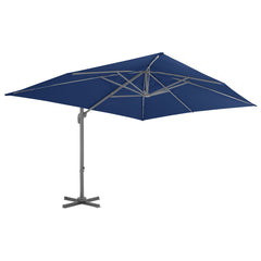 vidaXL Cantilever Garden Parasol with Aluminium Pole 4x3 m Azure Blue 2