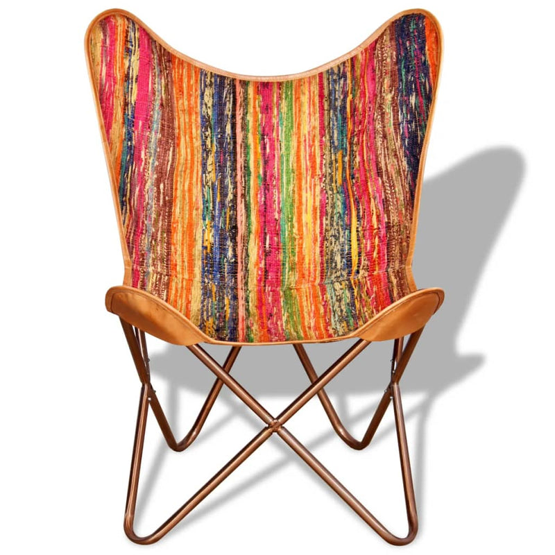 Butterfly Chairs 2 pcs Multicolour Chindi Fabric