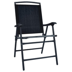 Folding Chairs 2 pcs Texilene Black