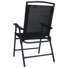 vidaXL Folding Chairs 2 pcs Texilene Black 5
