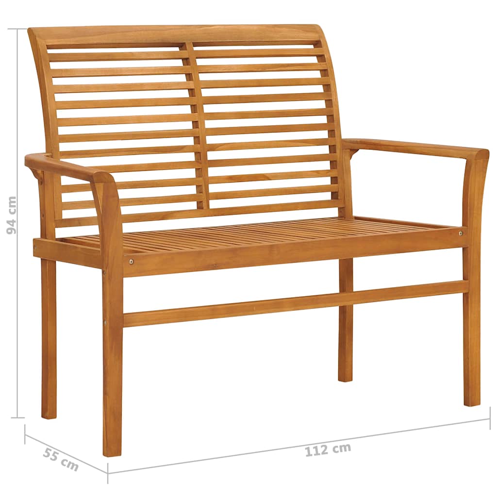 vidaXL Garden Bench 112 cm Solid Teak Wood 6