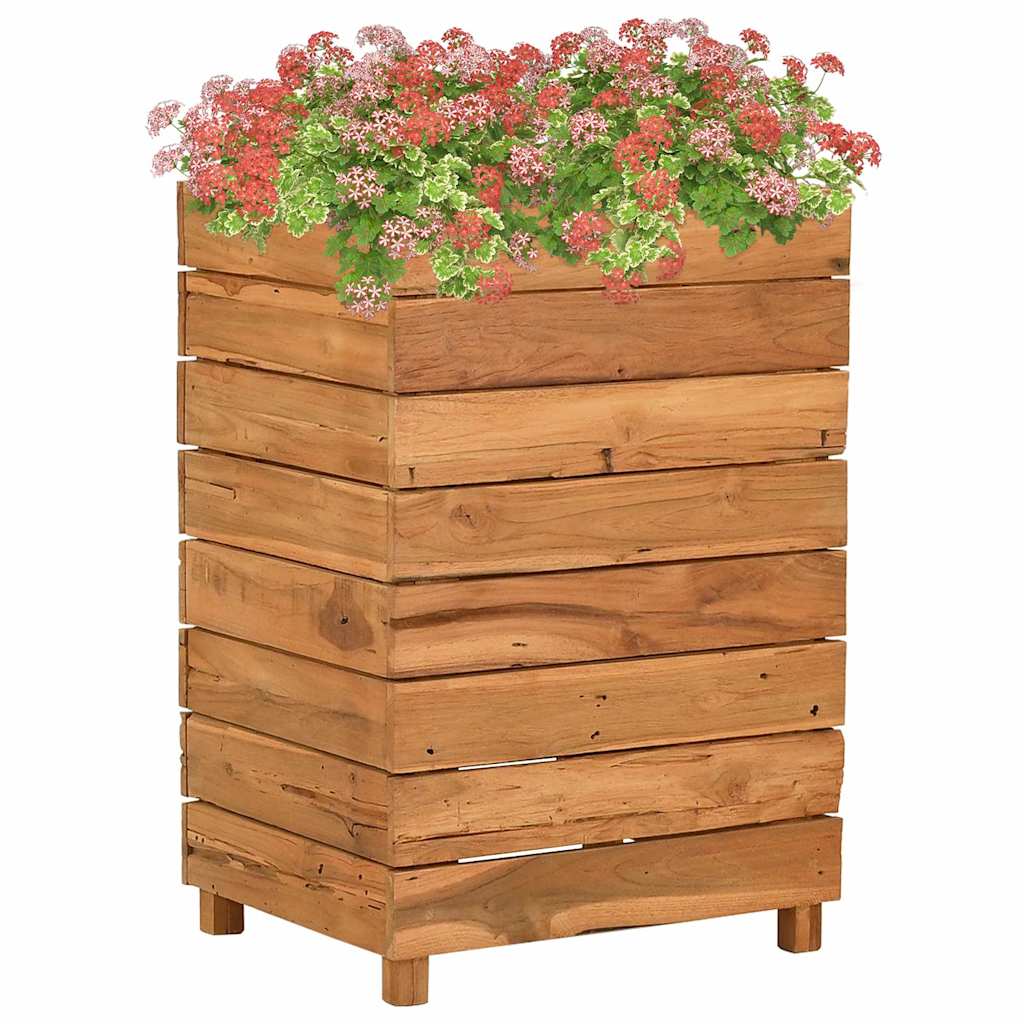 vidaXL Raised Bed | Natural Teak | Recycled teak wood, steel | Medium 1
