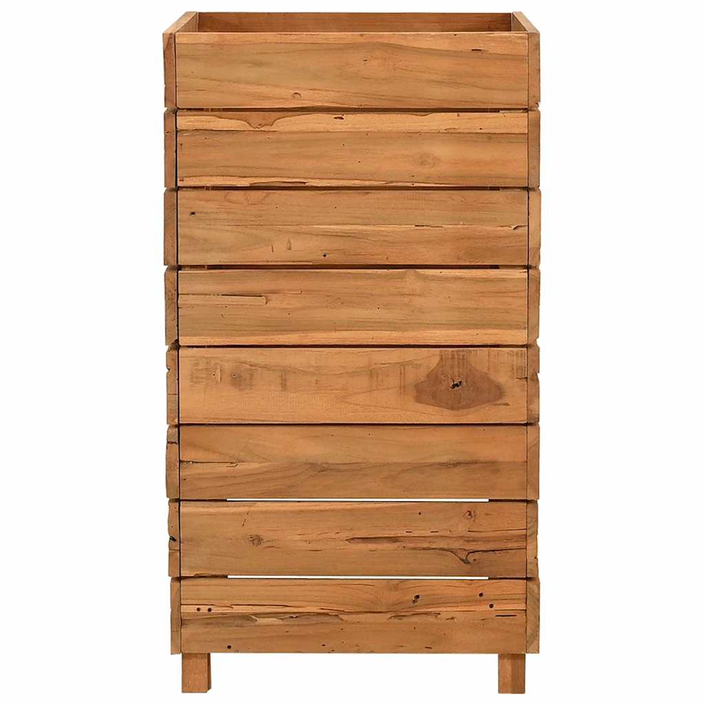 vidaXL Raised Bed | Natural Teak | Recycled teak wood, steel | Medium 4
