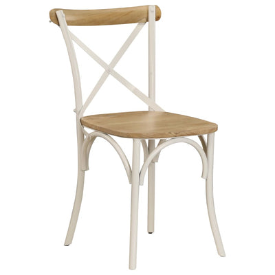 Cross Chairs 4 pcs White Solid Mango Wood