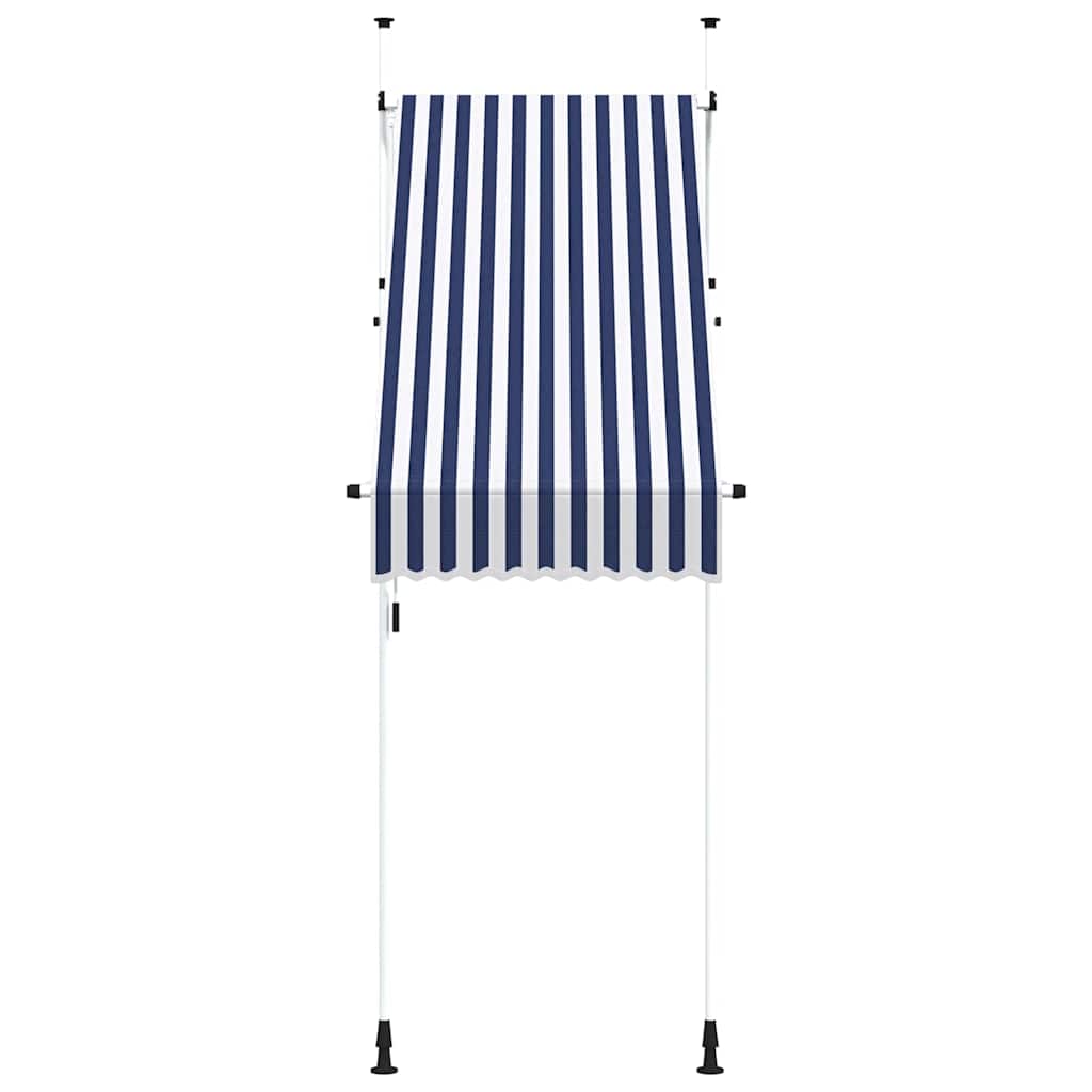 145829 vidaXL Manual Retractable Awning 100 cm Blue and White Stripes 3
