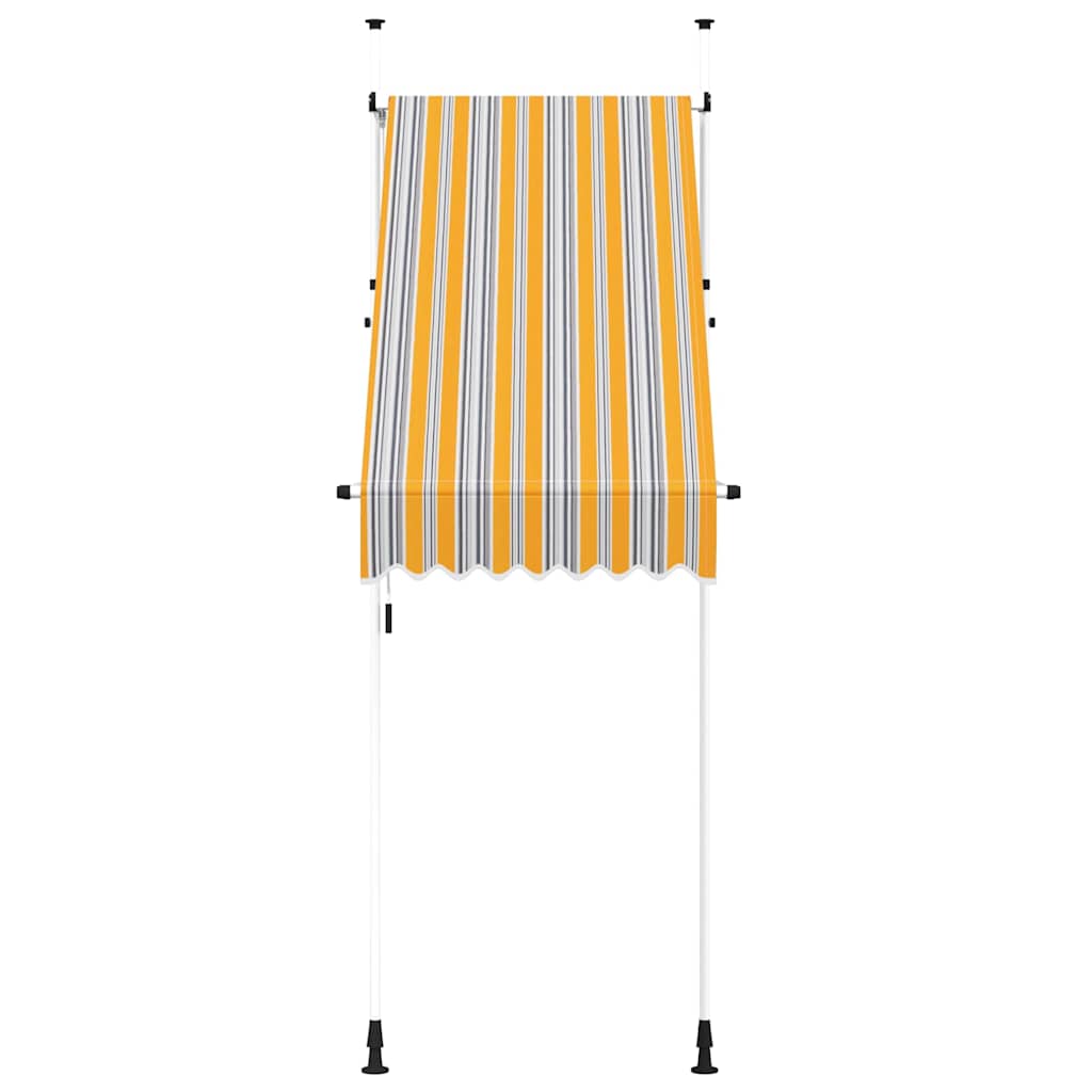 145830 vidaXL Manual Retractable Awning 100 cm Yellow and Blue Stripes 3