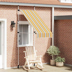 145830 vidaXL Manual Retractable Awning 100 cm Yellow and Blue Stripes 1