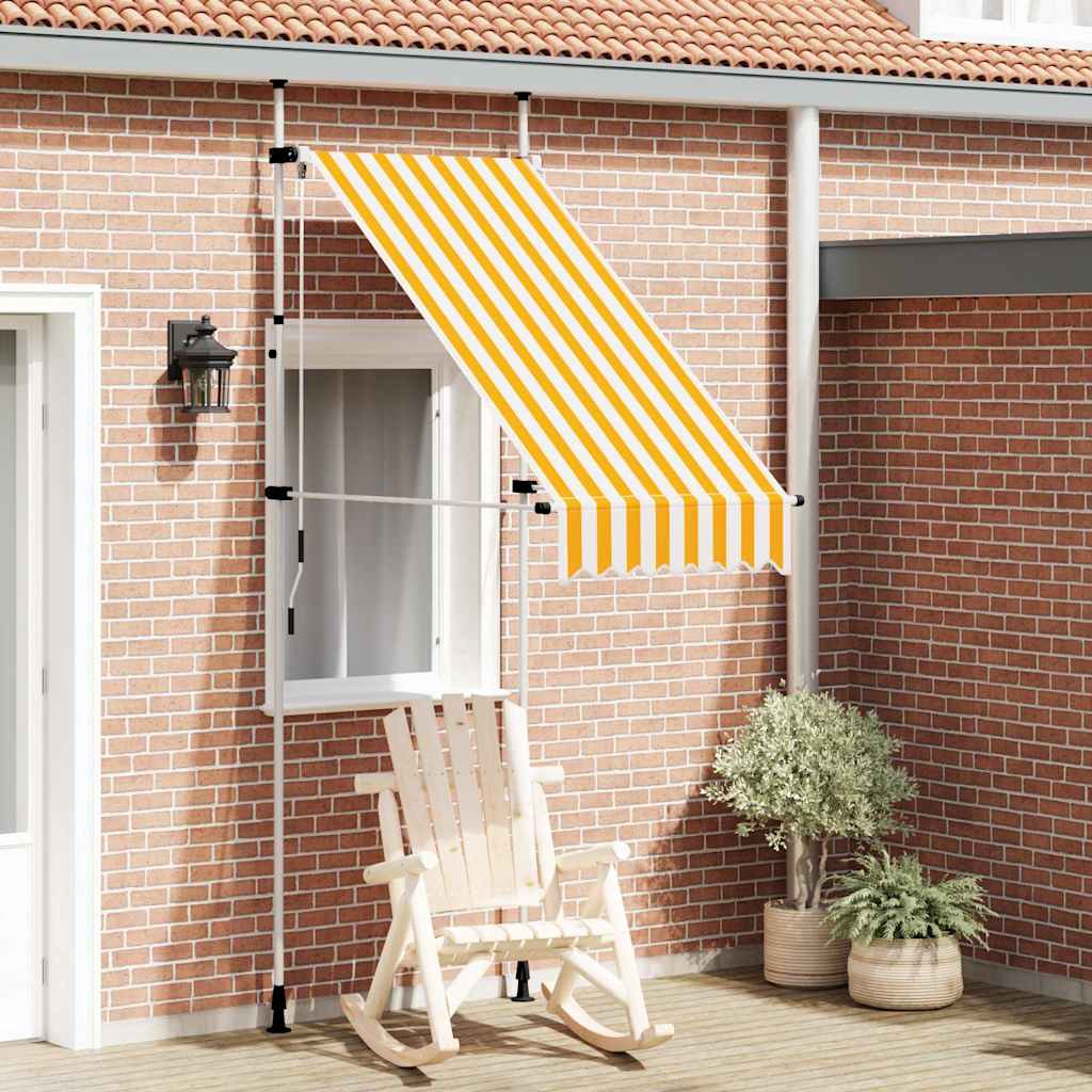 vidaXL Manual Retractable Awning White Frame Width 100 cm
