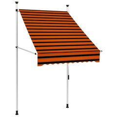 145834 vidaXL Manual Retractable Awning 100 cm Orange and Brown 1