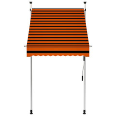 145834 vidaXL Manual Retractable Awning 100 cm Orange and Brown 2