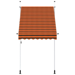 145835 vidaXL Manual Retractable Awning 150 cm Orange and Brown 3