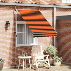 145835 vidaXL Manual Retractable Awning 150 cm Orange and Brown 1