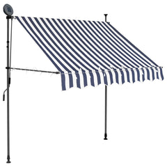 Manual Retractable Awning with LED Blue and White 100 cm
