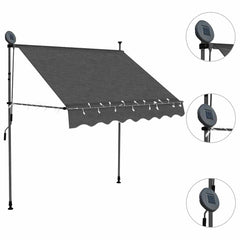 vidaXL Retractable Awning | Anthracite | Polyester | Small | Retractable 3