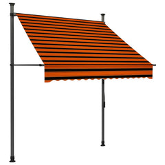 vidaXL Retractable Awning | Orange and Brown | Polyester with PU coating, Steel 2