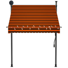 vidaXL Retractable Awning | Orange and Brown | Polyester with PU coating, Steel 4