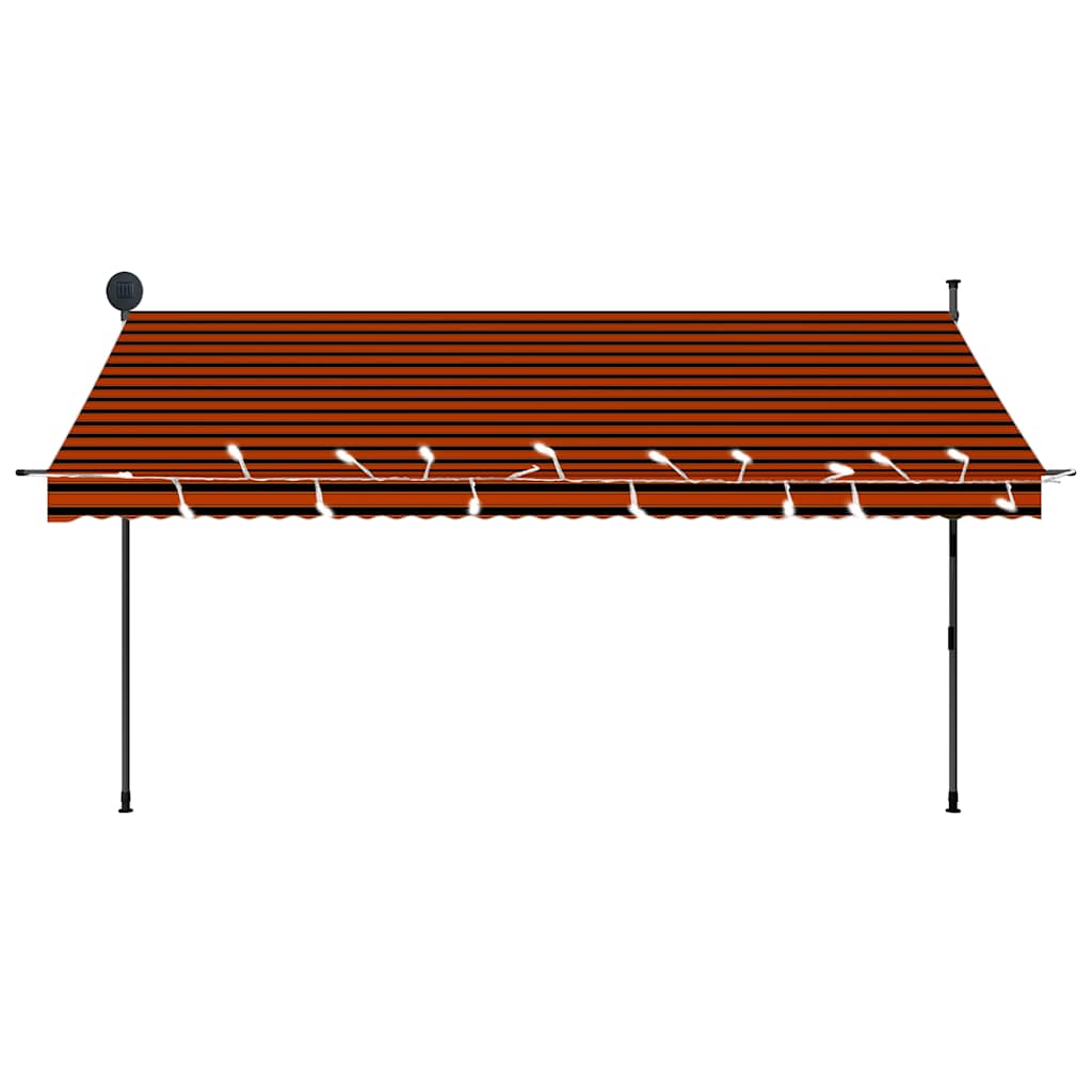 vidaXL Retractable Awning | Orange and Brown | Polyester with PU coating, Steel 4