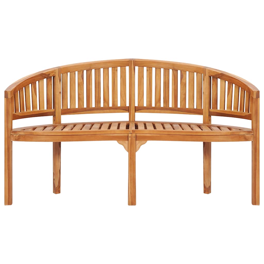 vidaXL Banana Bench 151 cm Solid Teak Wood 4
