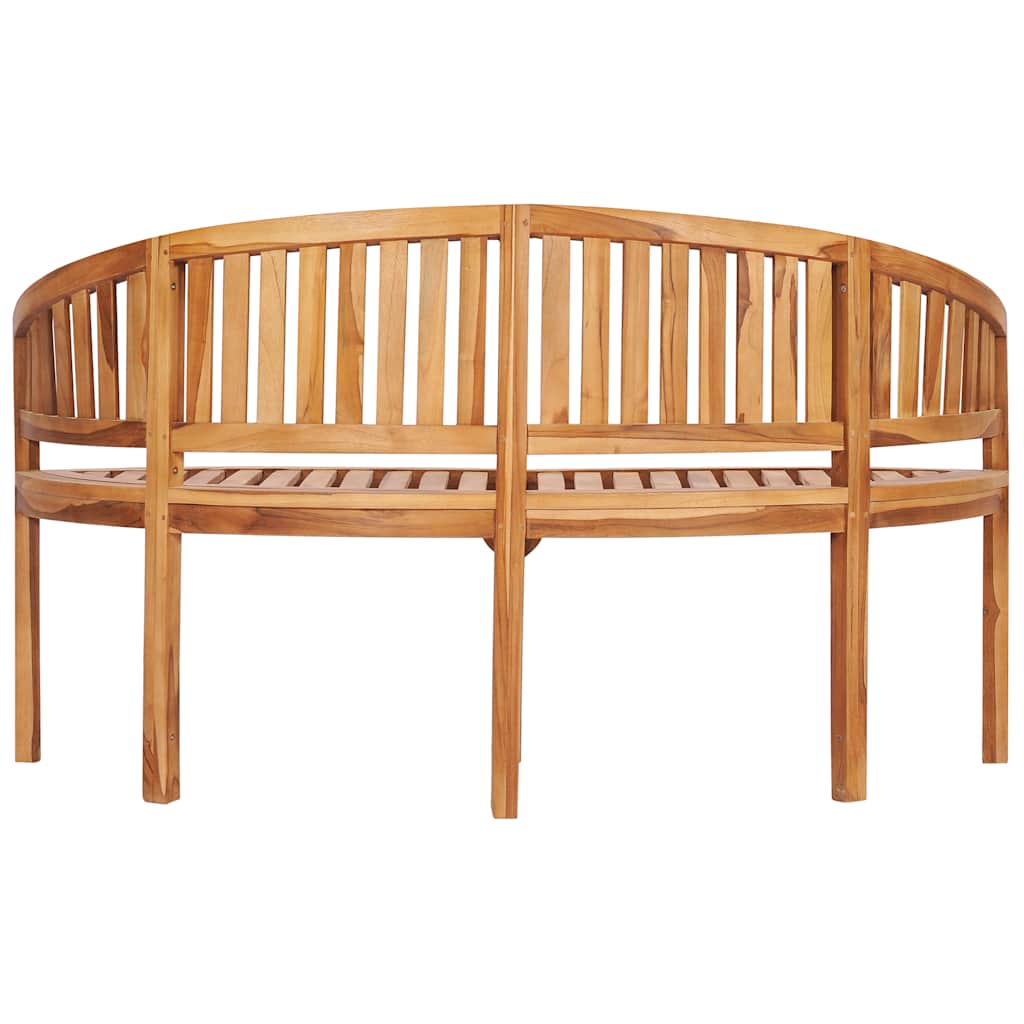 vidaXL Banana Bench 151 cm Solid Teak Wood 6
