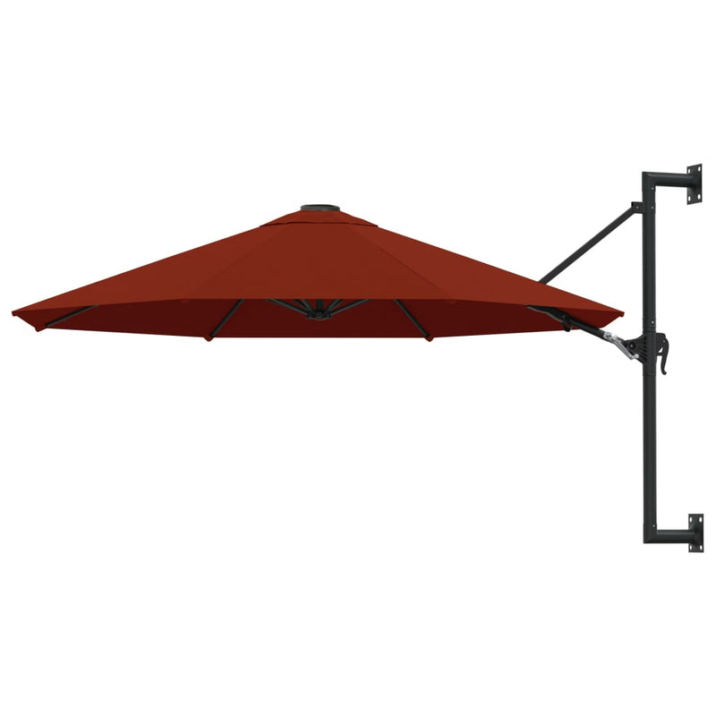 Wall-Mounted Parasol with Metal Pole 300 cm Terracotta