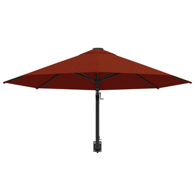 Wall-Mounted Parasol with Metal Pole 300 cm Terracotta