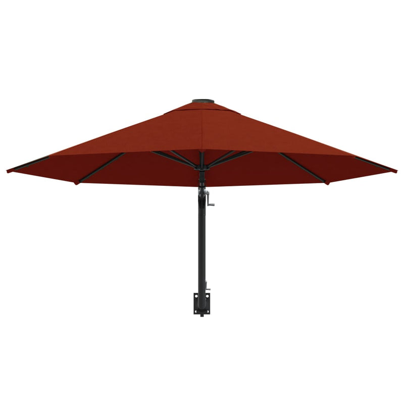 Wall-Mounted Parasol with Metal Pole 300 cm Terracotta