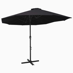 vidaXL Garden Parasol with Aluminium Pole 460x270 cm Black 1