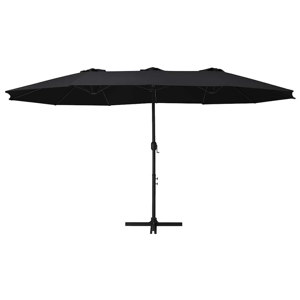 vidaXL Garden Parasol with Aluminium Pole 460x270 cm Black 2