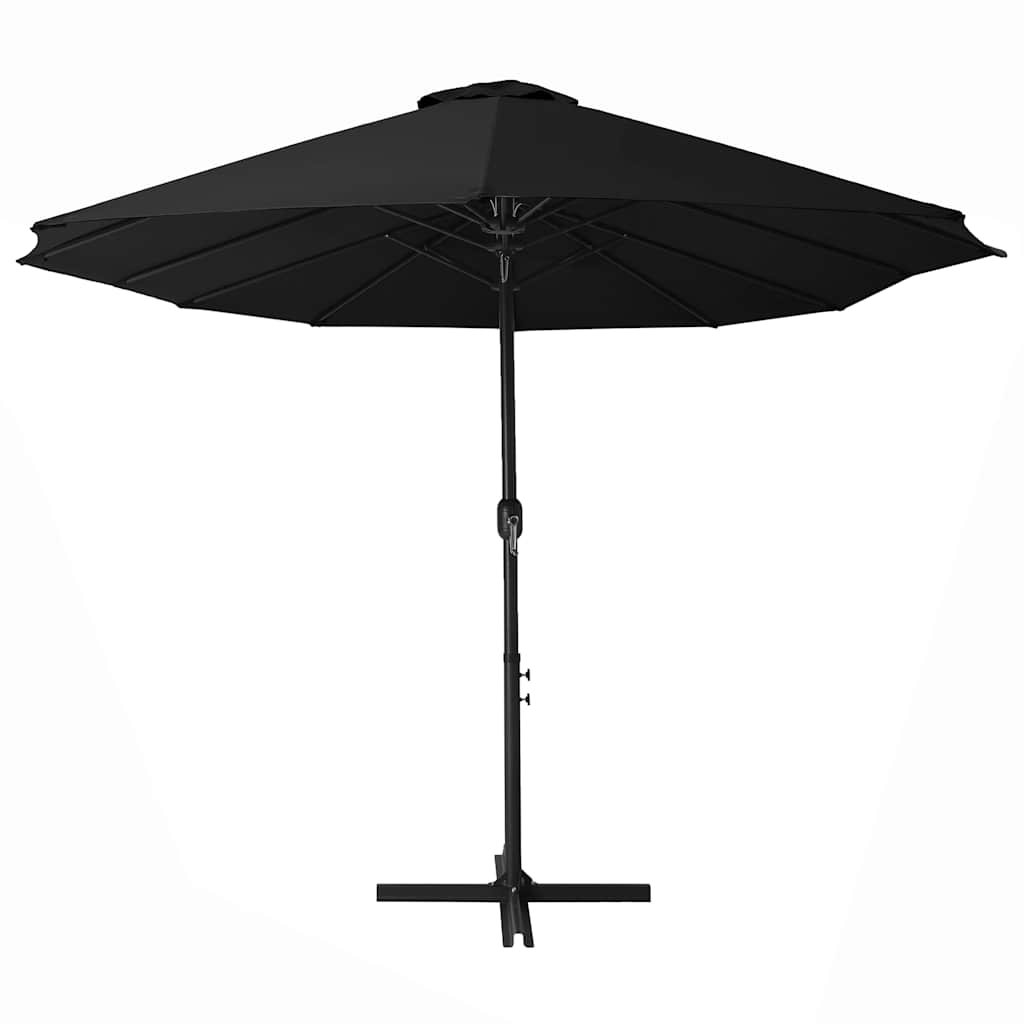 vidaXL Garden Parasol with Aluminium Pole 460x270 cm Black 3